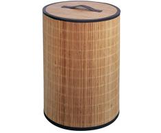 GELCO Design 705404 Panier Ã Linge Avec Couvercle, Bambou, Naturel Fonce, 39 x 39 x 60 cm