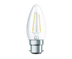 Osram Ampoule LED à Filament | Culot B22 | Forme Flamme | Blanc Chaud 2700K | 2,1W (équivalent 25W)