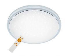 Briloner Leuchten Lampe de plafond LED blanche avec température de couleur réglable par télécommande, fonctions éclairage de nuit & minuterie â Dimmable, 24W â Diamètre 38,5 cm