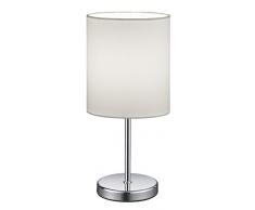 Reality Leuchten Lampe de table Jerry, abat-jour en tissu, E14, 40Â W, Blanc, 13Â x 13Â x 28,5Â cm