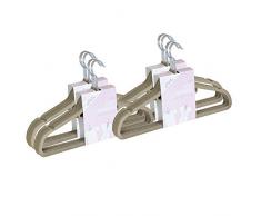 JVL Cintres antidÃ©rapants Fins en Velours, Beige, Beige Mink, Pack of 20