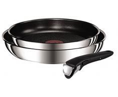 Tefal L9409202 Ingenio Preference Poêle 3 Pièces Acier Inoxydable Argent 24/28 cm