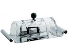 Alessi Mgbut Beurrier en Acier Brillant en Acier Inoxydable avec Couvercle en Cristal et Pommeau en Pa, Noir