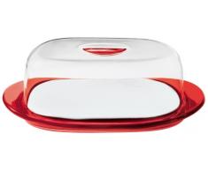 Guzzini 22930065 Plateau à Fromage avec Cloche Rouge Transparent 10 x 32 x 20,8 cm