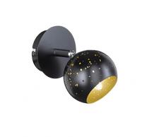 WOFI 4131.01.10.6000 Spot mural, Métal, G9, 15 W, Noir, 10 x 10 x 15 cm