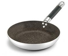 Pentole Agnelli Infinity - Poêle Basse évasée en Aluminium avec poignée Tubulaire en Acier Inoxydable - Couleur Argent 32 cm Argent