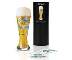 RITZENHOFF Verre à bière blé Sascha Morawetz en cristal 500 ml avec 5 couvercles à bière