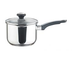 Prestige 70104 Everyday Casserole avec Couvercle dEgouttage, Acier Inoxydable, Noir/Argent, 20cm, 20 cm