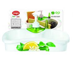 Snips Saponello Porte-Ã©ponge avec distributeur de savon Plastique Blanc/vert