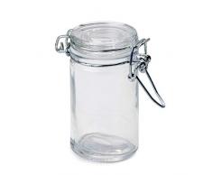 Mopec I301 Lot de 6 bocaux vintage avec fermeture métallique 100 ml 4,5 x 8 cm Verre