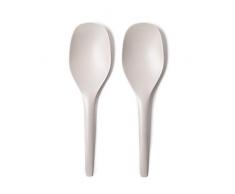 EKOBO - Duo de Couverts Ã Salade - en Fibre de Bambou - sans BPA, sans Vernis, sans Plastique - Compatible Lave Vaisselle - Gris Clair