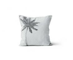 Soleil docre Coussin dÃ©co dÃ©houssable 40x40 cm Palmier Gris, Polyester