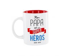 DITES LE AVEC DES MOTS MO0554 Mug Papa M12 CÃ©ramique Rouge 12 x 8,20 x 9,70 cm