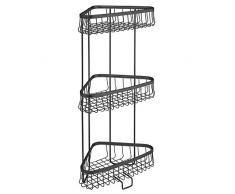 InterDesign York Lyra etagere d angle salle de bain, petite étagère de douche à suspendre en métal, noir mat