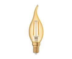Osram Vintage Edition 1906 Ampoule LED à Filament - Culot E14 - Forme Flamme Coup de Vent Or Ambrée - Blanc Chaud 2500K - 1,4W (Ãquivalent 13W)