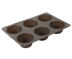 Crealys 513009 Moule à 6 Muffins en Silicone Candy Gris 24 x 16,5 cm