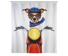 Wenko 22190100 Biker Dog Rideau de Douche Polyester ChromÃ© 22,8 x 2,8 x 37,5 cm