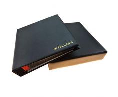 PELLERS AM350C Album de Collection M, 350 Pochettes pour Monnaies jusquà 23 mm de diamètre. Classeur avec Ãtui. 10 Feuilles et intercalaires, Plastique, Noir, Modèle