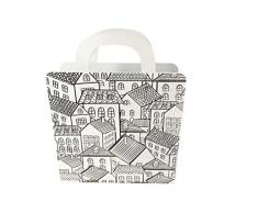 Rebecca Mobili Porte-Revues Blanc Noir, Porte-Journaux en Metal, Design Moderne, pour Maison et Bureau - Dimensions: 38 x 30 x 10 cm (HxLxL) - Art. RE6011