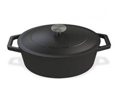 CYRIL LIGNAC 148-010 - Cocotte Ovale - En Fonte - Compatible Ã tous Feux dont l Induction - Passe au Lave-vaisselle - 2,7 Litres - 30 cm - Noir Mat
