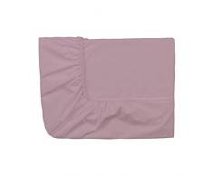 Essix - Drap Housse Royal Line Percale de Coton Rose poudre 140 x 190 cm