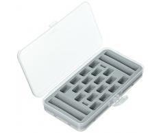 Clover CL8109 boîte de Rangement pour Occhi Frivolité avec Bobine/VE3 mercerie, Plastique, Gris, 21 x 11 x 3,2 cm, 21 x 11 x 3,2