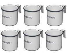 Kitchen Craft Living Nostalgia Tasses Ã Expresso, 75Â ML (7,4Â cl) (Lot de 6), Ã©mail, FranÃ§ais, Gris, 7Â x 5Â x 5Â cm