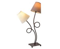 Naeve Leuchten 3095414 Tighty Lampe de table à 2 x spots Marron Hauteur 65 cm