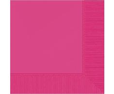 amscan Lot de 50 Serviettes de Table Rose Vif