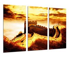 Tableau Moderne Photographique, Impression sur bois, Coucher de soleil de paysage chinois, 97 x 62 cm, ref. 26416