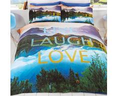 Just Contempo Parure de lit Imprimé Nature, multicolore, King