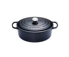 Le Creuset, Cocotte Signature en Fonte ÃmaillÃ©e avec Couvercle, Ã 31cm, Ovale, Compatible avec Toutes Sources de Chaleur (Induction Incluse), CapacitÃ© : 6.3 L, 5.705 kg, Noir