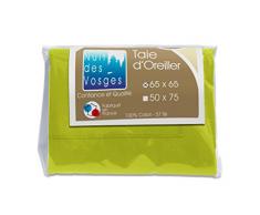 Nuit des Vosges 2172621 Cotoval Taie dOreiller Uni Coton Vert Moutarde 65 x 65 cm