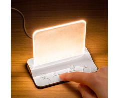 Integral LED ILTL-WH Integral Touch Glow Lampe LED de Chevet Avec Variateur Tactile dIntensité pour Bébé, Nourrison, Enfant, Garderie, Chambre, Bureau, Blanc, Plastique, 2 W, 12x90 mm