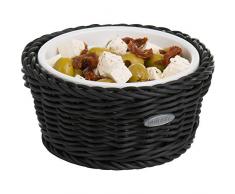 Westmark Saleen 2100204160Â Petit Panier Rond avec Bol en Porcelaine Beige, Noir, Ã 13 cm