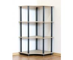 Modo24 Tube Ãtagère Bureau Cave Ãtagère dangle Ãtagère à Livres Noir 4 sols Dedal de 4 W