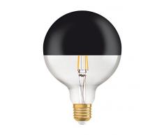 Osram Vintage Edition 1906 Ampoule LED à Filament - Culot E27 - Forme Spéciale Globe 125mm à Calotte Noir Brillant - Blanc Chaud 2700K - 7W (Équivalent 52W)