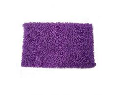 Frandis 195601 Tapis de Bain Maille Chenille/Coton Aubergine 50 x 80 cm