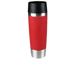 Emsa 515617 TRAVEL MUG GRANDE, Mug isotherme fermeture par pression Quick Press, 100% hermétique, silicone, 500ml, Rouge