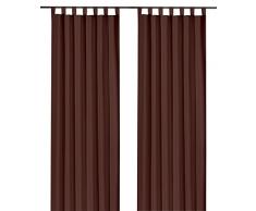 heimtexland Rideau dÃ©coratif uni avec Passants et Passants Marron Chocolat 245 x 140 cm