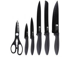 Bergner q1968 Osaka â Set de 5 Couteaux et Ciseaux, 1 cm, Noir