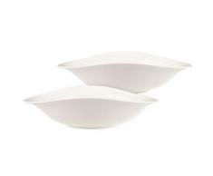Villeroy & Boch Dune VAPIANO Ensemble dassiettes Ã pÃ¢tes, 2 piÃ¨ces, Porcelaine Premium, Blanc