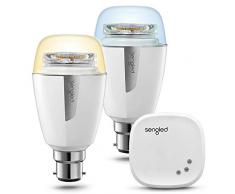 Sengled Element Plus Ampoule LED dimmable de Blanc chaud 2700K Ã Blanc froid 6500K, contrÃ´lÃ©e via APPï¼Hub NÃ©cessaire ), Ã©quivalent 60W, fonctionne avec Alexa & Google Assistant,1 hub+ 2 B22 ampoules
