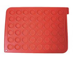 Silikomart 23.041.00.0065 Mac 01 Tapis pour Réaliser 48 Macarons Silicone 2 x 18,5 x 37 cm, Rouge Brique