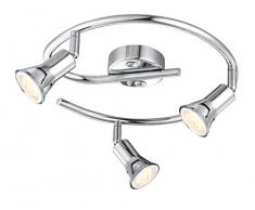 Globo lighting plafonnier spots chrome incl. 3xgu10 led 3w 230v, 220lm, 3000k