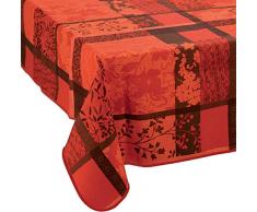Le linge de Jules Nappe Anti-Taches Jacquard Rouge - Taille : Rectangle 150x300 cm