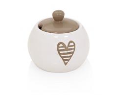 Brandani 55677Â Heartbeat Gris tourterelle Bol Ã sucre en cÃ©ramique, multicolore
