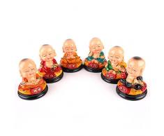 Série de 6 Figurines Bonze Bouddha - Symbolisme Les 6 Perfections de Bouddha