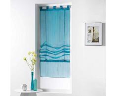 douceur dintÃ©rieur store droit a passants 60x180 cm voile horizon bleu