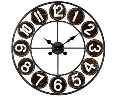 emotion 34550 Horloge 60 cm, Métal, Noir, 60x60x5,5 cm